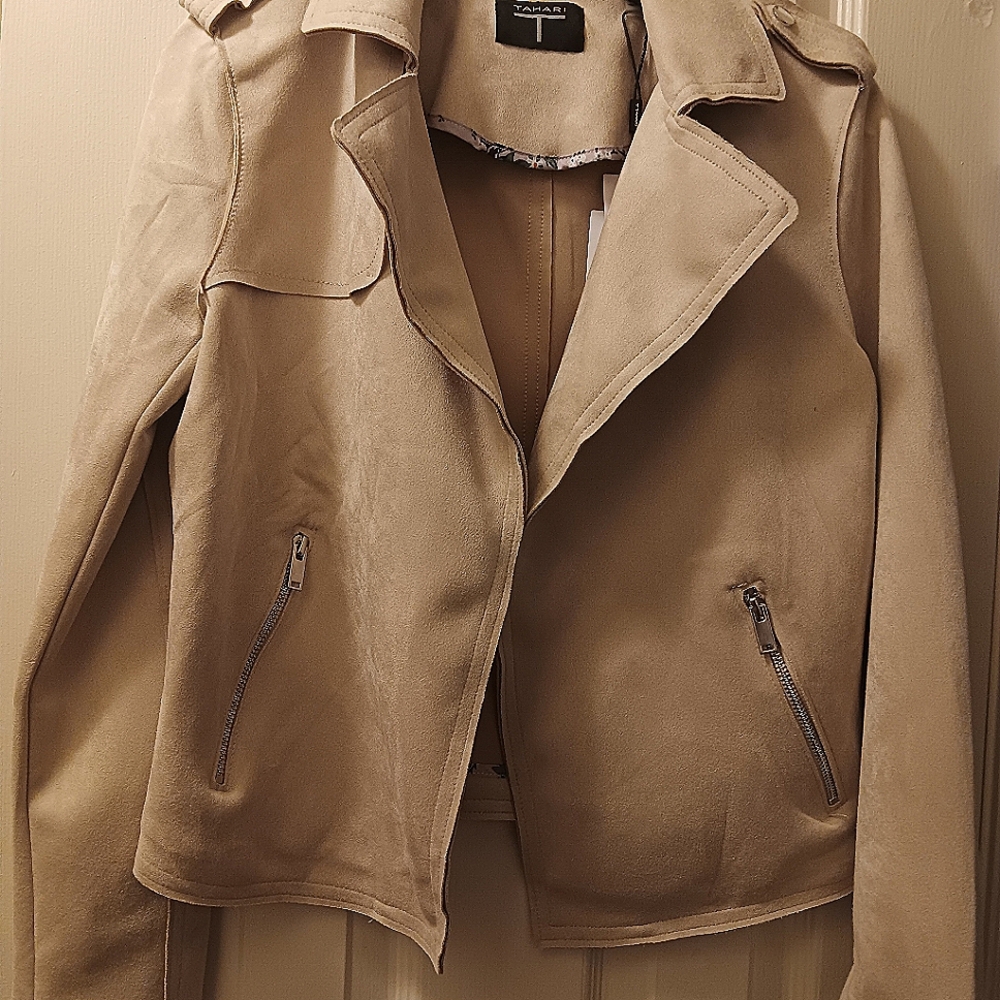 Cream Soft Suede Jacket